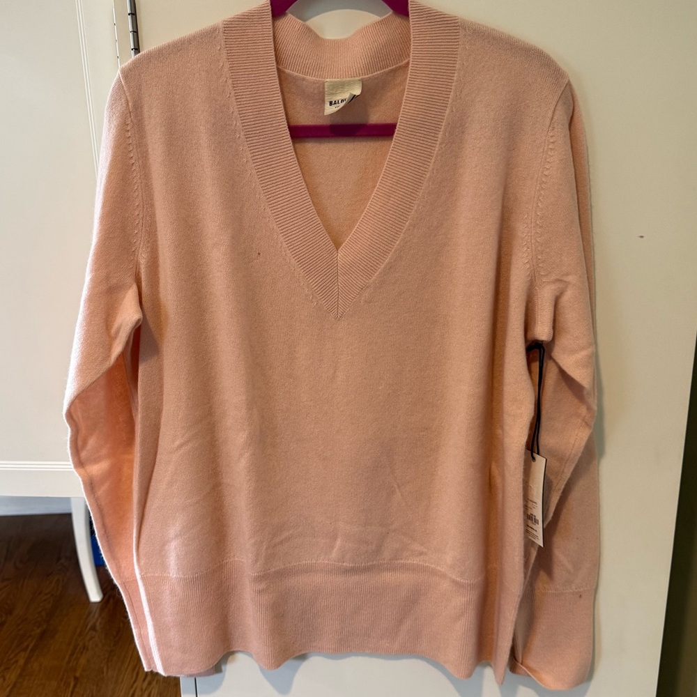 NWT Baldwin Kansas City "Lana" Pink Cashmere Sweater Size: XL